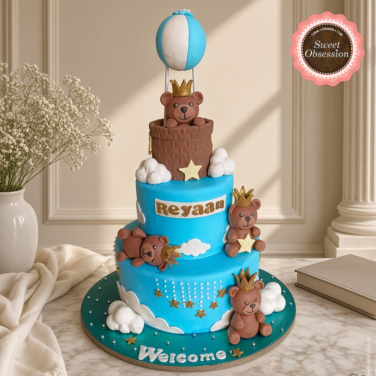 flying teddy cake