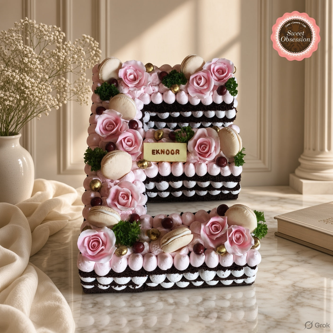 Pink Rose Celebration Cake